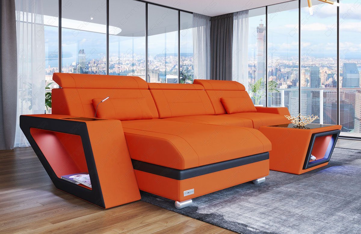 Sofa Dreams Ecksofa Polster Sofa Stoff Couch Catania L Form Stoffsofa, Mikrofaser, mit LED, ausziehbare Bettfunktion, mit USB-Anschluss, Ottomane Sofa Dreams Ecksofa Polster Sofa Stoff Couch Catania L Form Stoffsofa, Mikrofaser, mit LED, ausziehbare Bettfunktion, mit USB-Anschluss, Ottomane von Sofa Dreams