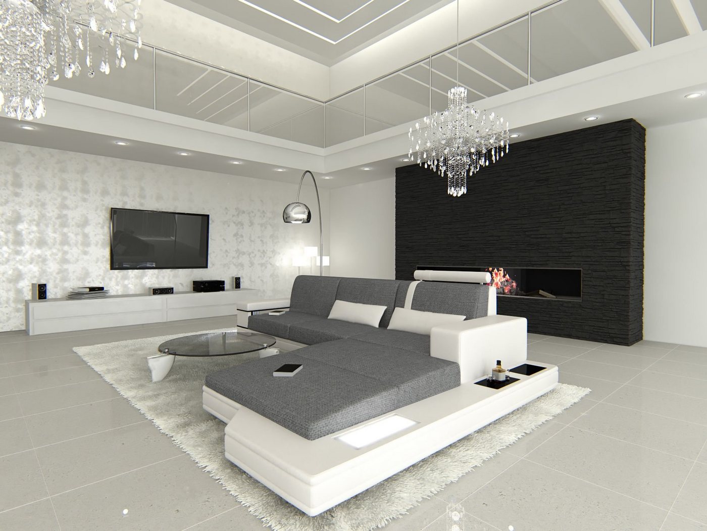 Sofa Dreams Ecksofa Polster Stoffsofa Messana L Form Sofa Stoff Couch, mit LED, wahlweise mit Bettfunktion als Schlafsofa, Designersofa Sofa Dreams Ecksofa Polster Stoffsofa Messana L Form Sofa Stoff Couch, mit LED, wahlweise mit Bettfunktion als Schlafsofa, Designersofa von Sofa Dreams