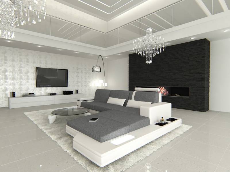 Sofa Dreams Ecksofa Polster Stoffsofa Messana L Form Sofa Stoff Couch, mit LED, wahlweise mit Bettfunktion als Schlafsofa, Designersofa von Sofa Dreams