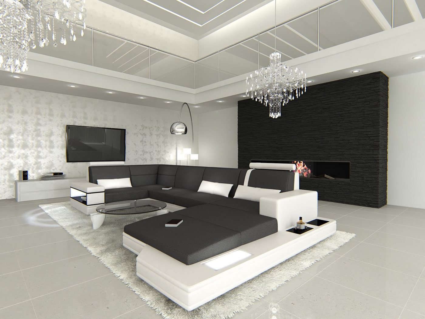 Sofa Dreams Ecksofa Sofa Couch Polster Stoff Messana L Form Stoffsofa, mit LED, wahlweise mit Bettfunktion als Schlafsofa, Designersofa Sofa Dreams Ecksofa Sofa Couch Polster Stoff Messana L Form Stoffsofa, mit LED, wahlweise mit Bettfunktion als Schlafsofa, Designersofa von Sofa Dreams