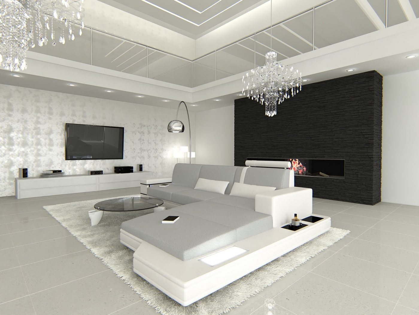 Sofa Dreams Ecksofa Sofa Couch Polster Stoff Messana L Form Stoffsofa, mit LED, wahlweise mit Bettfunktion als Schlafsofa, Designersofa Sofa Dreams Ecksofa Sofa Couch Polster Stoff Messana L Form Stoffsofa, mit LED, wahlweise mit Bettfunktion als Schlafsofa, Designersofa von Sofa Dreams