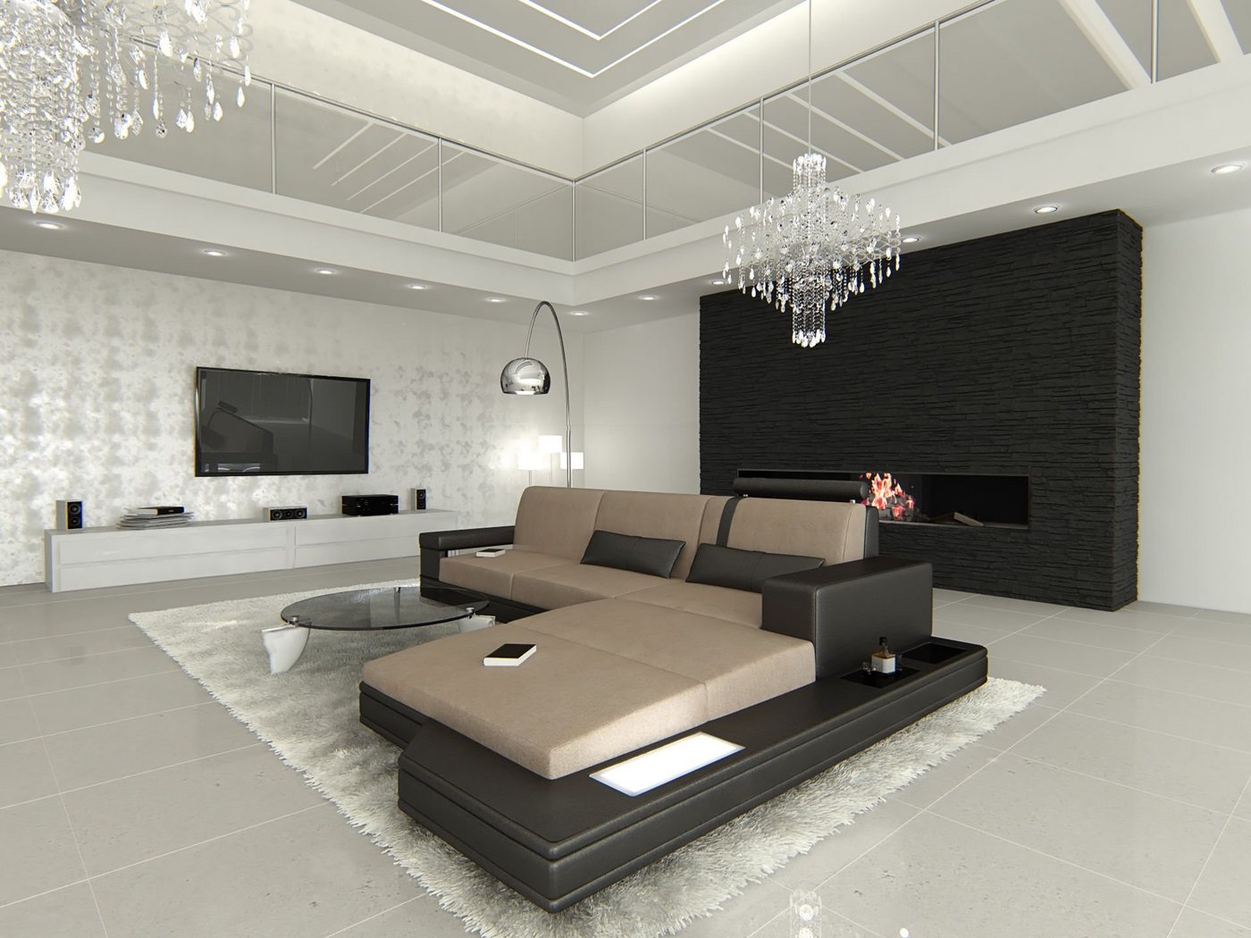 Sofa Dreams Ecksofa Sofa Couch Polster Stoff Messana L Form Stoffsofa, mit LED, wahlweise mit Bettfunktion als Schlafsofa, Designersofa Sofa Dreams Ecksofa Sofa Couch Polster Stoff Messana L Form Stoffsofa, mit LED, wahlweise mit Bettfunktion als Schlafsofa, Designersofa von Sofa Dreams
