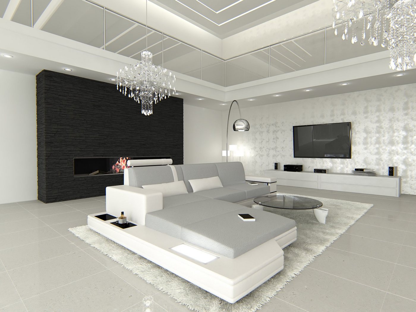 Sofa Dreams Ecksofa Sofa Couch Polster Stoff Messana L Form Stoffsofa, mit LED, wahlweise mit Bettfunktion als Schlafsofa, Designersofa Sofa Dreams Ecksofa Sofa Couch Polster Stoff Messana L Form Stoffsofa, mit LED, wahlweise mit Bettfunktion als Schlafsofa, Designersofa von Sofa Dreams