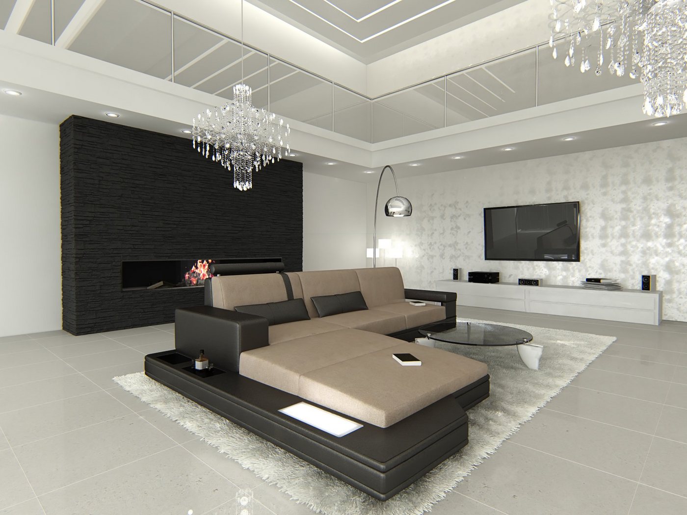 Sofa Dreams Ecksofa Sofa Couch Polster Stoff Messana L Form Stoffsofa, mit LED, wahlweise mit Bettfunktion als Schlafsofa, Designersofa Sofa Dreams Ecksofa Sofa Couch Polster Stoff Messana L Form Stoffsofa, mit LED, wahlweise mit Bettfunktion als Schlafsofa, Designersofa von Sofa Dreams