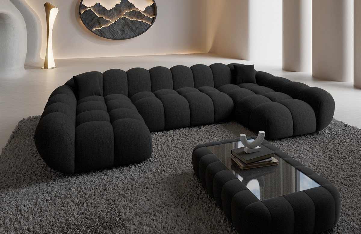 Sofa Dreams Loungesofa Maleron U Form Studio Design Couch, 6-Sitzer, Polster Wohnlandschaft, Strukturstoff Bezug in Schwarz Sofa Dreams Loungesofa Maleron U Form Studio Design Couch, 6-Sitzer, Polster Wohnlandschaft, Strukturstoff Bezug in Schwarz von Sofa Dreams