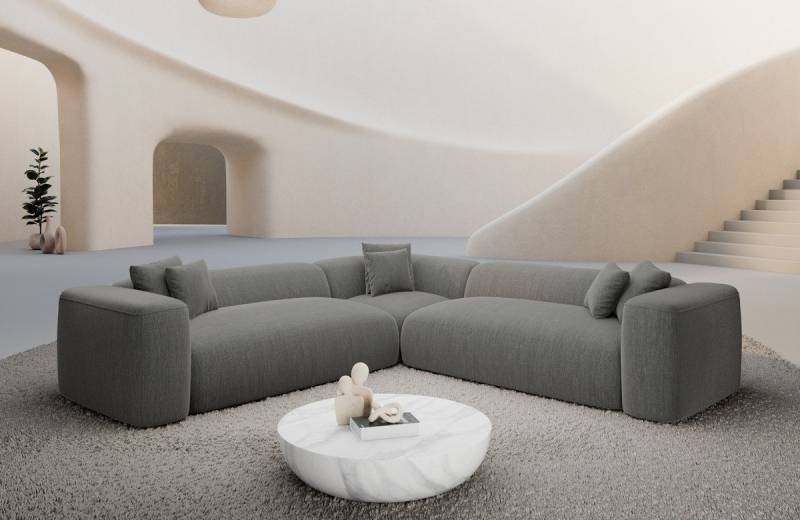 Sofa Dreams Polsterecke Alcudia L Form Ecksofa Stoff, 4-Sitzer, Design, Eckcouch, Lounge, Strukturstoff Bezug in Dunkelgrau Sofa Dreams Polsterecke Alcudia L Form Ecksofa Stoff, 4-Sitzer, Design, Eckcouch, Lounge, Strukturstoff Bezug in Dunkelgrau von Sofa Dreams