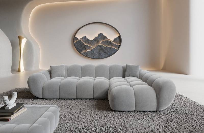 Sofa Dreams Polsterecke Maleron L Form kurz Stoffsofa, 4-Sitzer, Loungesofa, Ottomane rechts, Samtstoff Bezug in Hellgrau Sofa Dreams Polsterecke Maleron L Form kurz Stoffsofa, 4-Sitzer, Loungesofa, Ottomane rechts, Samtstoff Bezug in Hellgrau von Sofa Dreams