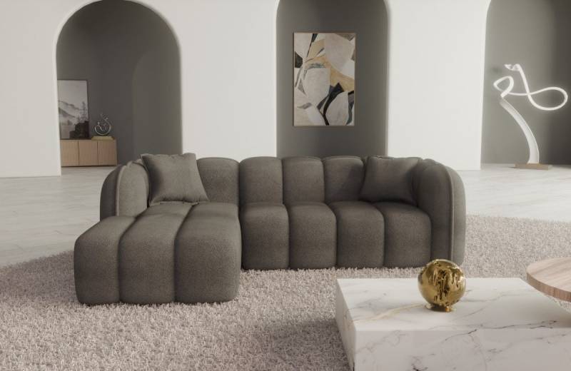 Sofa Dreams Polsterecke Miramar L Form kurz 4-Sitzer, 3 verschiedene Stoffbezügen Ottomane von Sofa Dreams