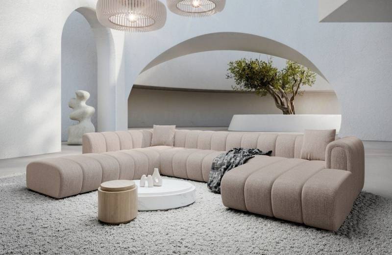 Sofa Dreams Wohnlandschaft Almagro XXL Stoff Couch, Polstersofa, 6-Sitzer, Strukturstoff Bezug in Beige, Ottomane rechts Sofa Dreams Wohnlandschaft Almagro XXL Stoff Couch, Polstersofa, 6-Sitzer, Strukturstoff Bezug in Beige, Ottomane rechts von Sofa Dreams