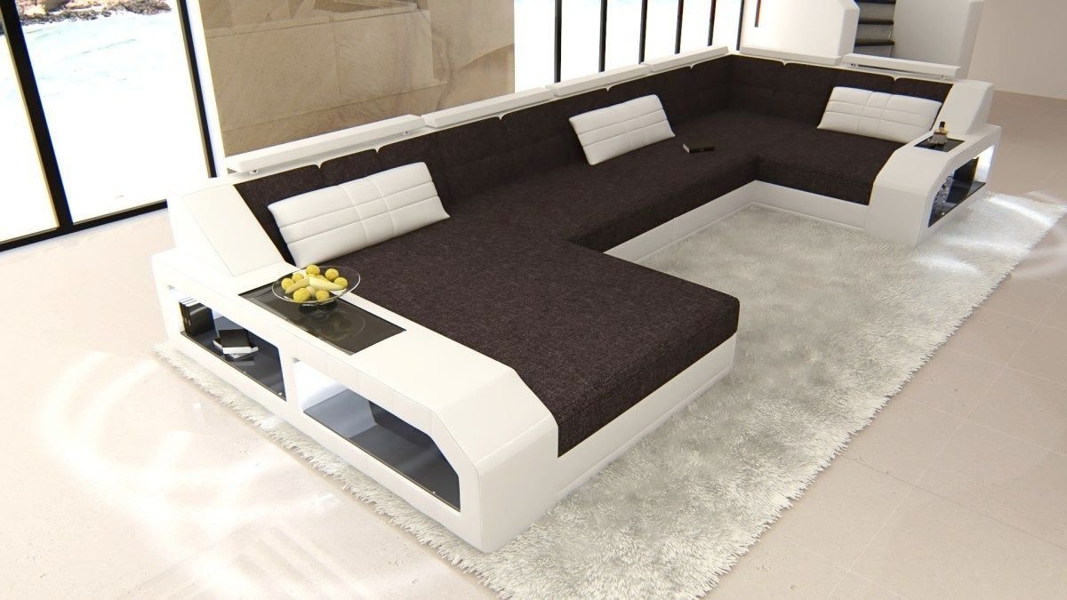 Sofa Dreams Wohnlandschaft Arezzo H - U Form Stoffsofa, mit LED, wahlweise mit Bettfunktion als Schlafsofa, Designersofa Sofa Dreams Wohnlandschaft Arezzo H - U Form Stoffsofa, mit LED, wahlweise mit Bettfunktion als Schlafsofa, Designersofa von Sofa Dreams