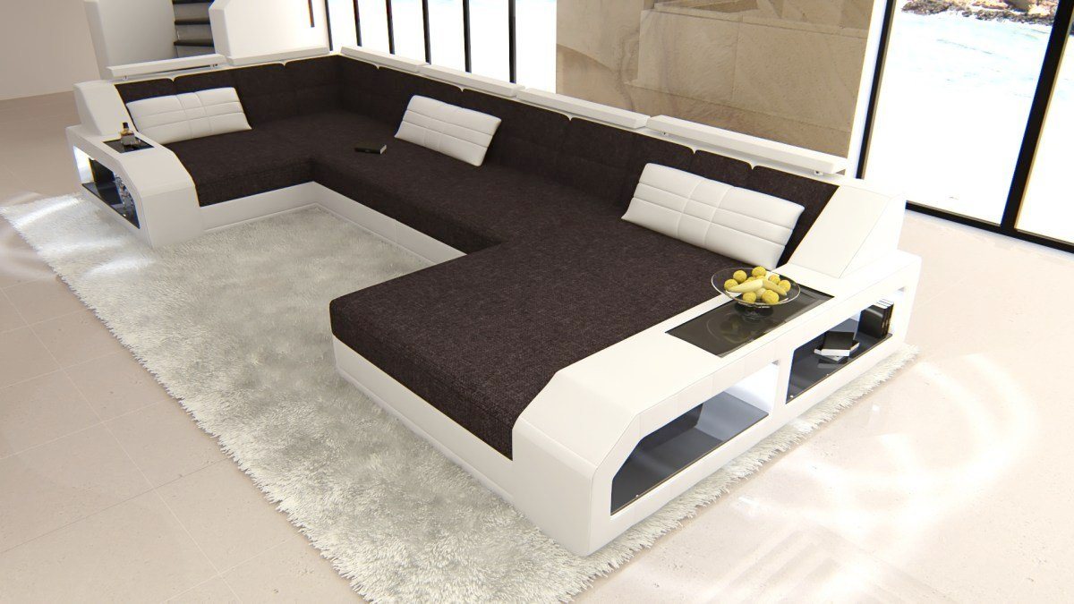 Sofa Dreams Wohnlandschaft Arezzo H - U Form Stoffsofa, mit LED, wahlweise mit Bettfunktion als Schlafsofa, Designersofa Sofa Dreams Wohnlandschaft Arezzo H - U Form Stoffsofa, mit LED, wahlweise mit Bettfunktion als Schlafsofa, Designersofa von Sofa Dreams
