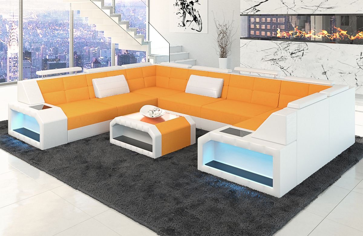 Sofa Dreams Wohnlandschaft Couch Polster Stoffsofa Pesaro U Form Sofa Stoff mit optionaler, Schlaffunktion, Bettfunktion von Sofa Dreams