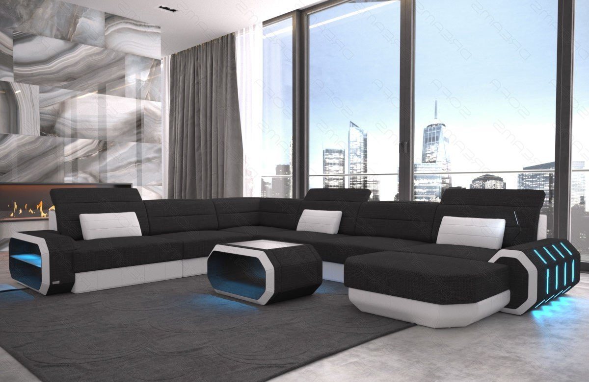 Sofa Dreams Wohnlandschaft Design Polster Stoffsofa Roma XXL H Strukturstoff Stoff Sofa, Couch wahlweise mit Bettfunktion von Sofa Dreams