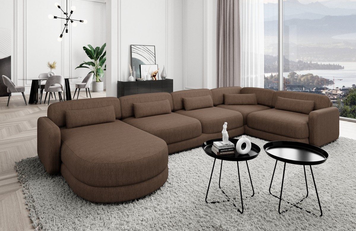 Sofa Dreams Wohnlandschaft Design Stoff Polstersofa Stoffcouch Stoffsofa Valencia U Form Couch, Loungesofa von Sofa Dreams