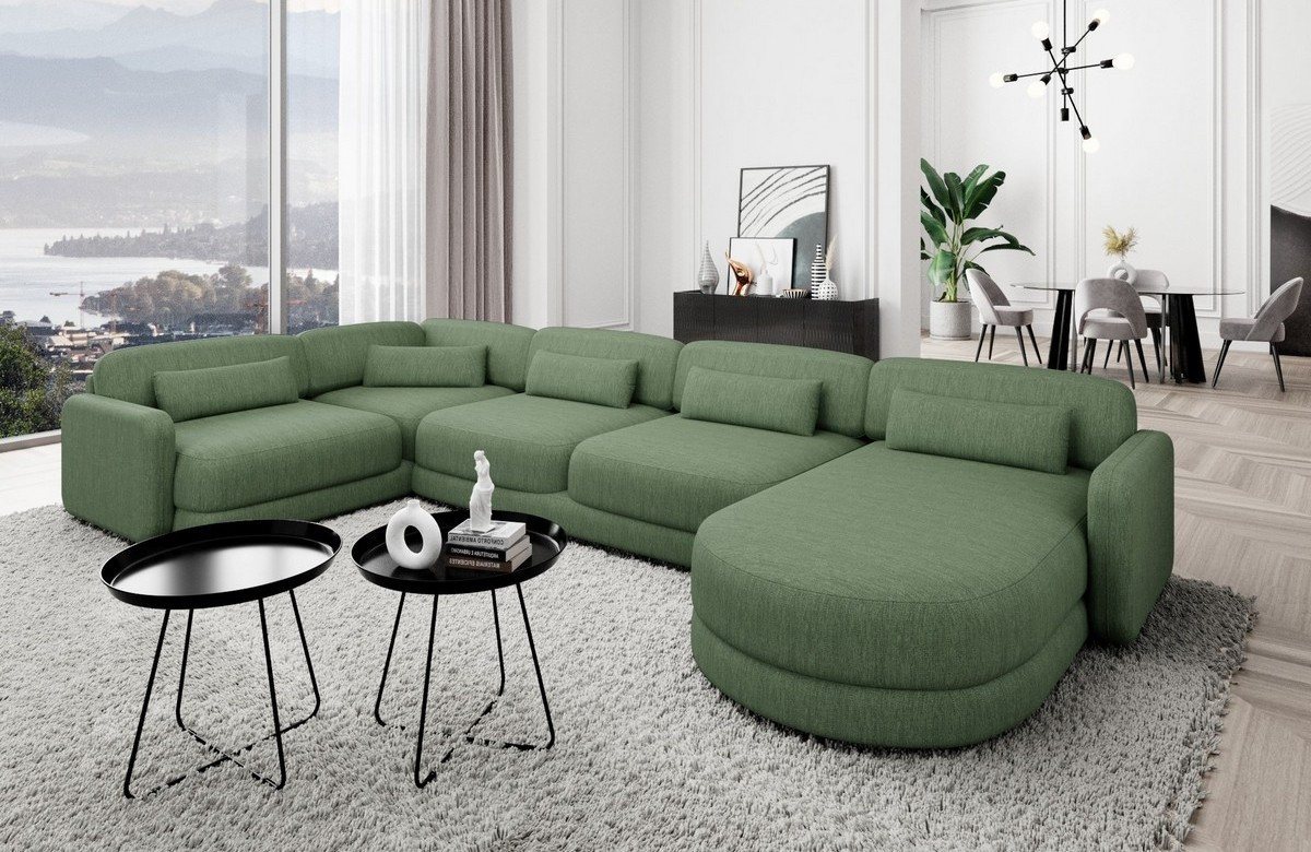 Sofa Dreams Wohnlandschaft Design Stoff Polstersofa Stoffcouch Stoffsofa Valencia U Form Couch, Loungesofa von Sofa Dreams