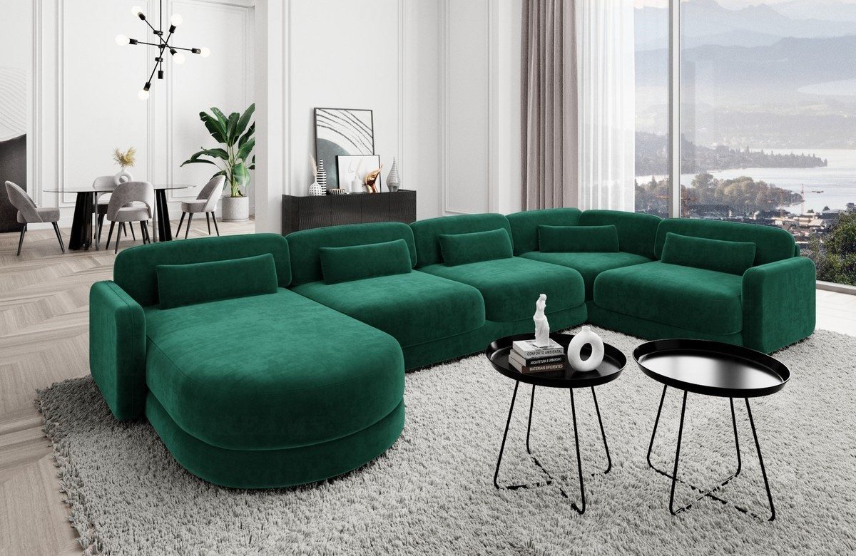 Sofa Dreams Wohnlandschaft Design Stoff Polstersofa Stoffcouch Stoffsofa Valencia U Form Couch, Loungesofa von Sofa Dreams