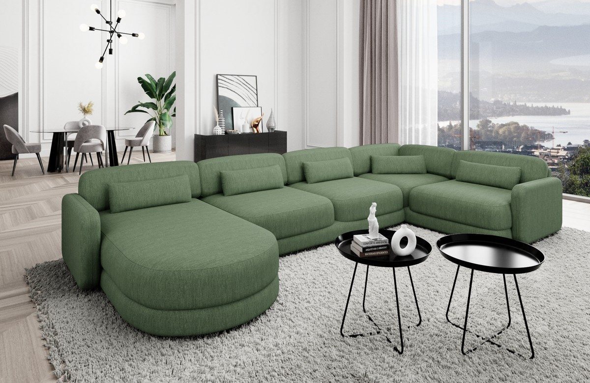 Sofa Dreams Wohnlandschaft Design Stoff Polstersofa Stoffcouch Stoffsofa Valencia U Form Couch, Loungesofa von Sofa Dreams