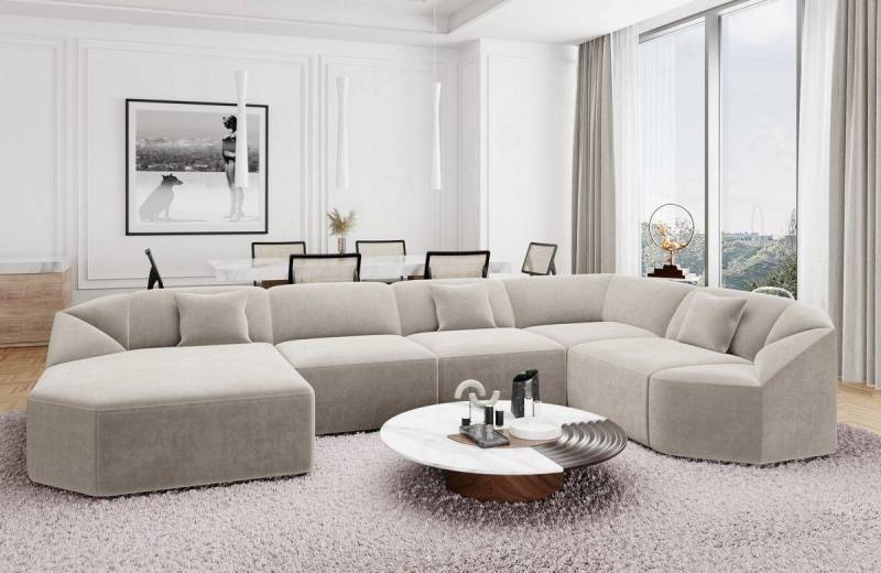 Sofa Dreams Wohnlandschaft Designer Stoff Sofa Cabrera U Form Samtstoff Stoffsofa, Loungesofa Sofa Dreams Wohnlandschaft Designer Stoff Sofa Cabrera U Form Samtstoff Stoffsofa, Loungesofa von Sofa Dreams