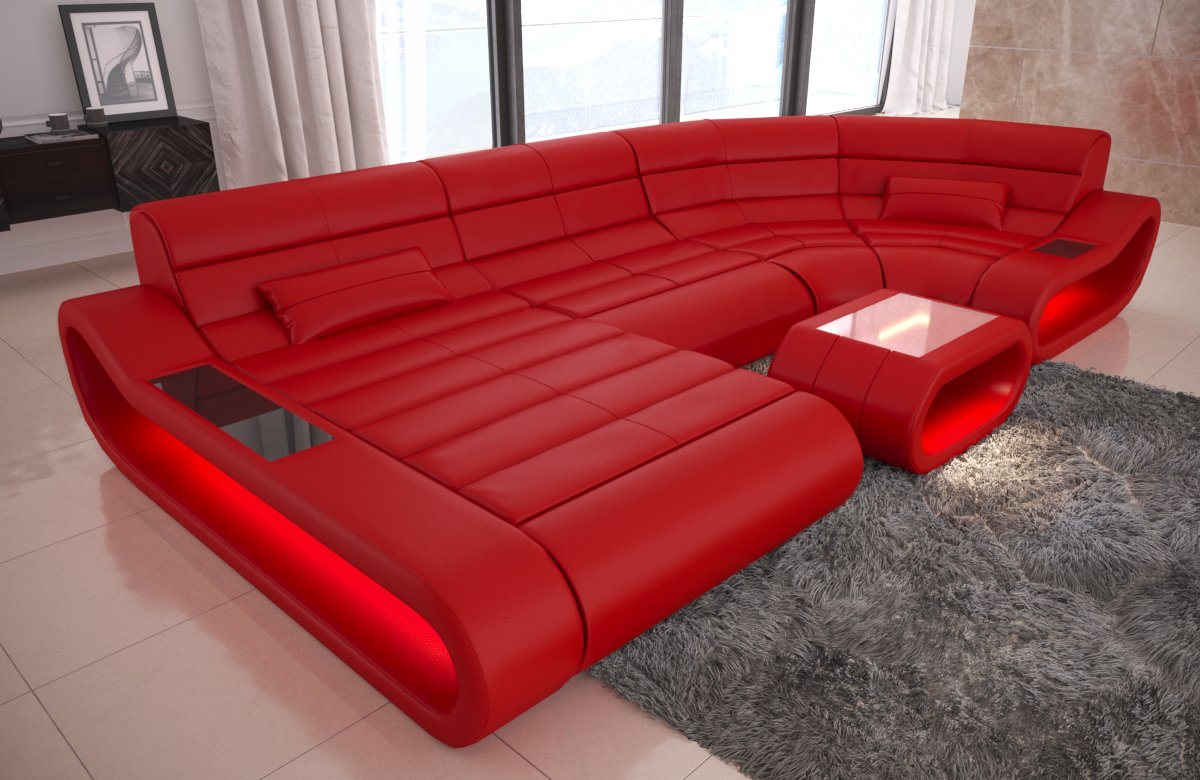 Sofa Dreams Wohnlandschaft Ledercouch Leder Sofa Concept U Form Ledersofa, Couch, mit LED, Designersofa mit ergonomischer Rückenlehne Sofa Dreams Wohnlandschaft Ledercouch Leder Sofa Concept U Form Ledersofa, Couch, mit LED, Designersofa mit ergonomischer Rückenlehne von Sofa Dreams
