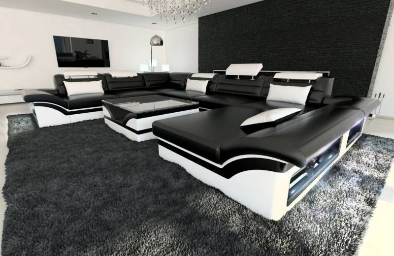 Sofa Dreams Wohnlandschaft Ledercouch Leder Sofa Enzo XXL U Form Ledersofa, Couch, mit LED, wahlweise mit Bettfunktion als Schlafsofa, Designersofa Sofa Dreams Wohnlandschaft Ledercouch Leder Sofa Enzo XXL U Form Ledersofa, Couch, mit LED, wahlweise mit Bettfunktion als Schlafsofa, Designersofa von Sofa Dreams