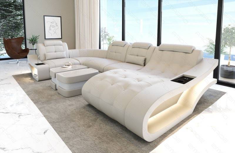 Sofa Dreams Wohnlandschaft Ledersofa Leder Couch Elegante U-Form Ledercouch, wahlweise mit Bettfunktion Sofa Dreams Wohnlandschaft Ledersofa Leder Couch Elegante U-Form Ledercouch, wahlweise mit Bettfunktion von Sofa Dreams