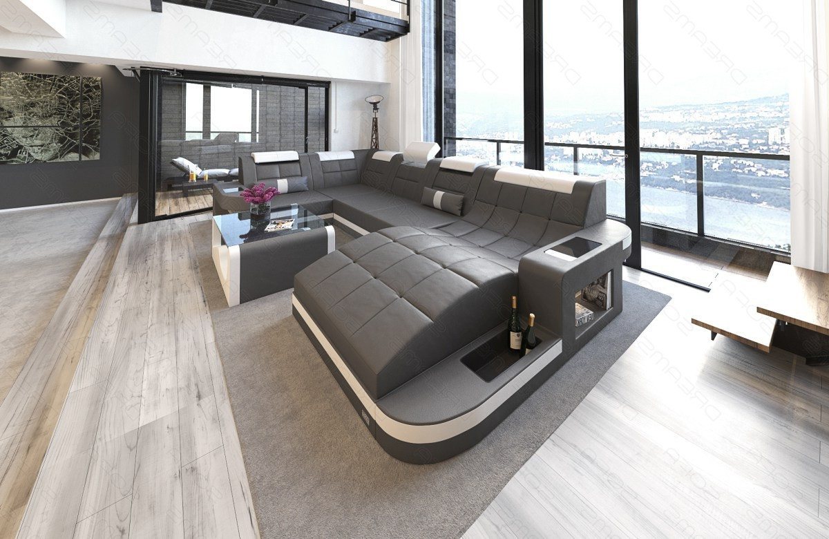 Sofa Dreams Wohnlandschaft Ledersofa Wave Mini U Form, Designersofa Sofa Dreams Wohnlandschaft Ledersofa Wave Mini U Form, Designersofa von Sofa Dreams