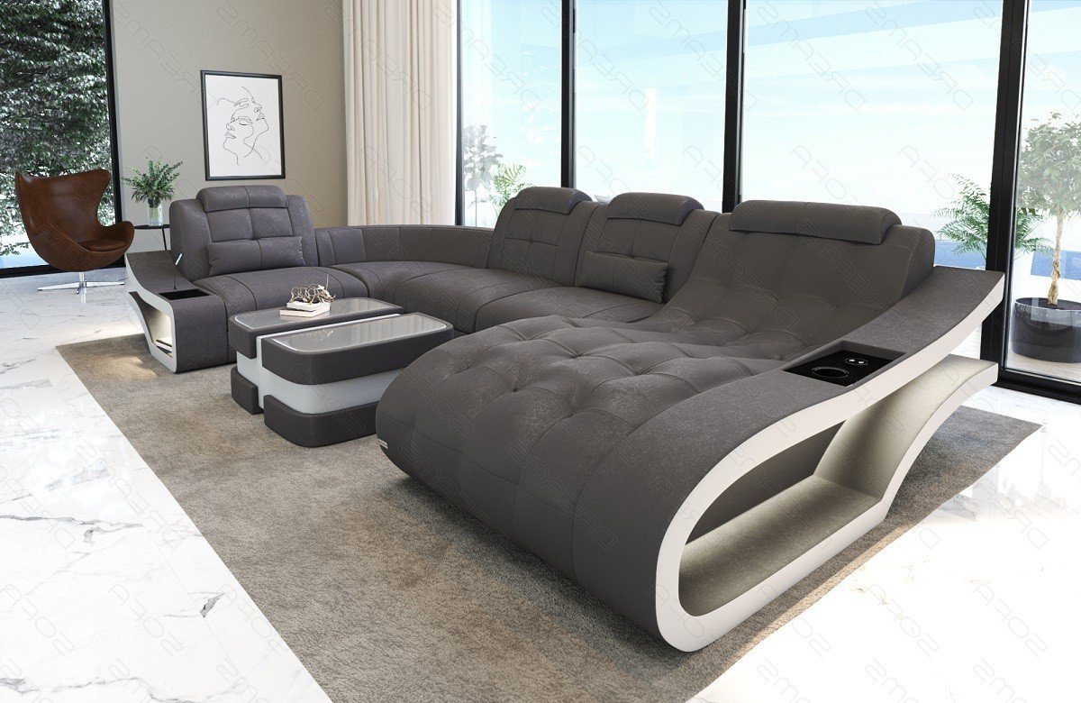 Sofa Dreams Wohnlandschaft Polster Stoff Sofa Elegante A - U Form Stoffsofa Couch, wahlweise mit Bettfunktion von Sofa Dreams