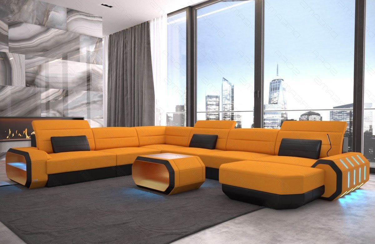 Sofa Dreams Wohnlandschaft Polster Stoff Sofa Roma XXL M Mikrofaser Designer Stoffsofa, Couch wahlweise mit Bettfunktion von Sofa Dreams