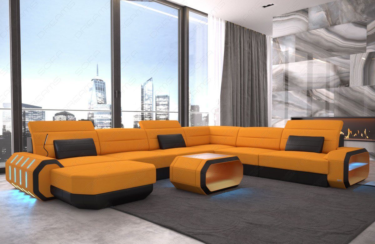 Sofa Dreams Wohnlandschaft Polster Stoff Sofa Roma XXL M Mikrofaser Designer Stoffsofa, Couch wahlweise mit Bettfunktion von Sofa Dreams