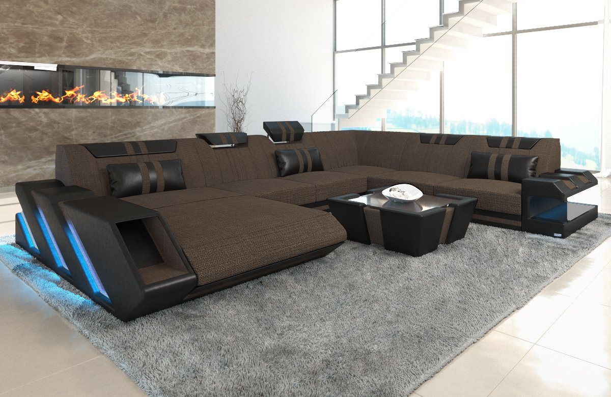 Sofa Dreams Wohnlandschaft Polster Stoffsofa Apollonia XXL Stoff Sofa Couch mit optionaler, schlaffunktion, bettfunktion, usb, led von Sofa Dreams