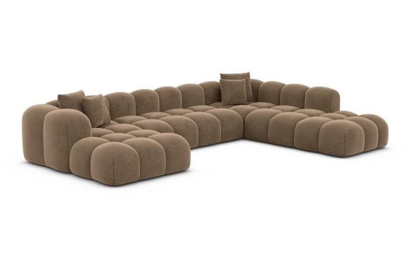 Sofa Dreams Wohnlandschaft Polster Stoffsofa Modern Ottomane Couch Samtstoff Formentera XXL, Loungesofa von Sofa Dreams
