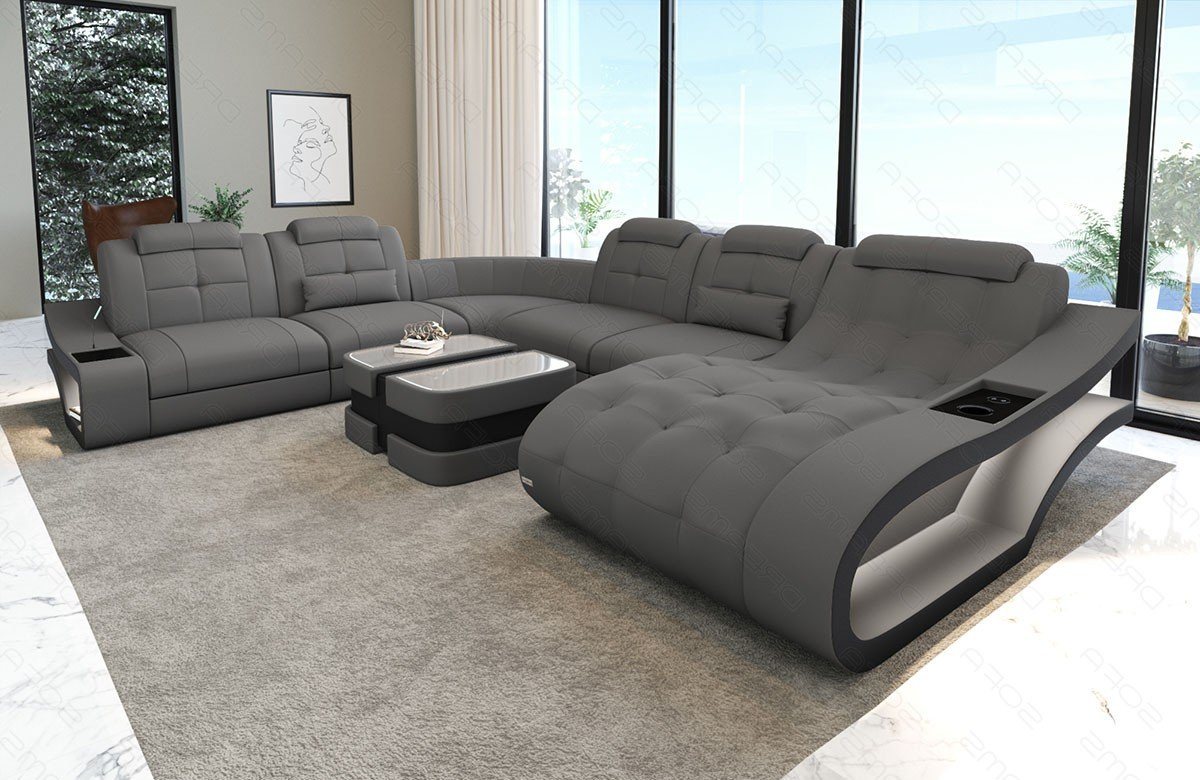 Sofa Dreams Wohnlandschaft Sofa Elegante M XXL Form Stoffsofa Polster Stoff Couch, wahlweise mit Bettfunktion von Sofa Dreams