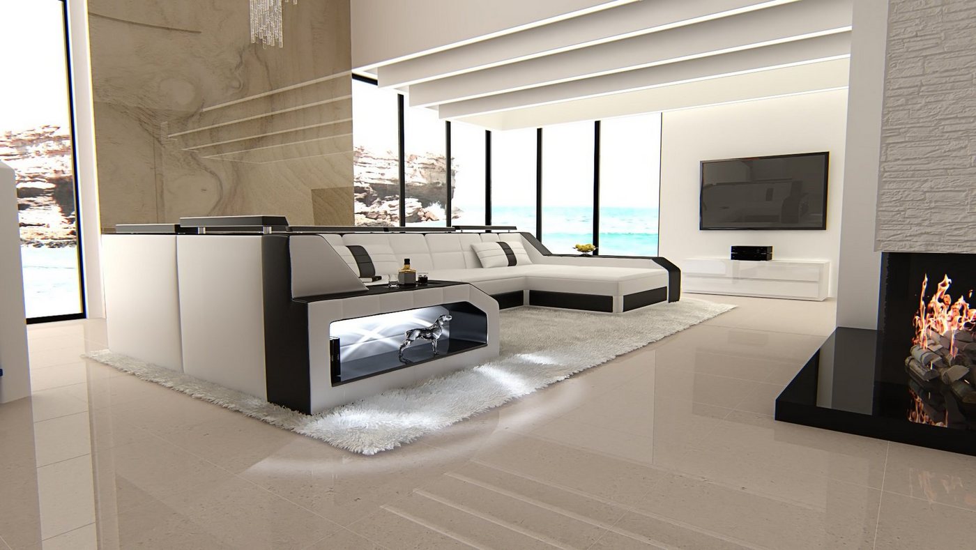 Sofa Dreams Wohnlandschaft Sofa Leder Ledercouch Arezzo U Form Ledersofa von Sofa Dreams