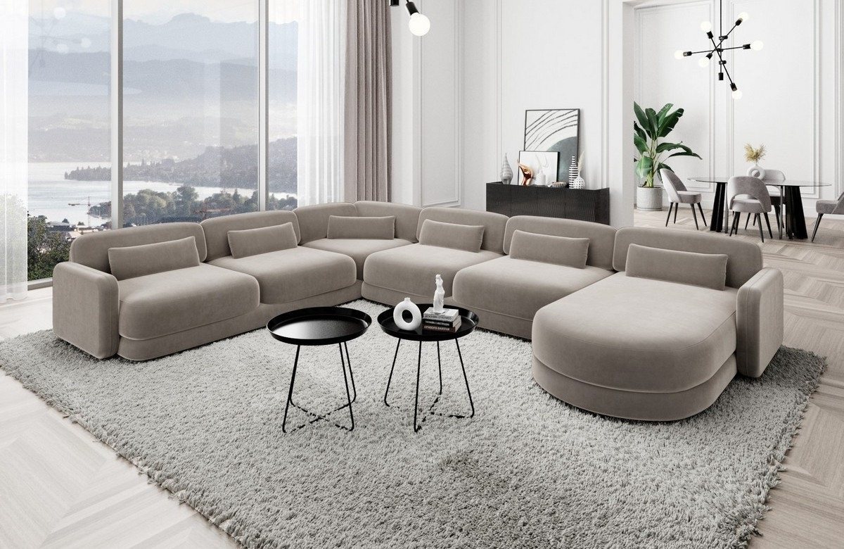 Sofa Dreams Wohnlandschaft Stoff Polstersofa Luxus Couch Stoffsofa Valencia XXL, Loungesofa von Sofa Dreams