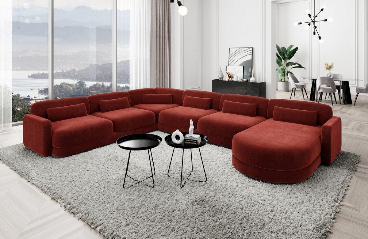 Sofa Dreams Wohnlandschaft Stoff Polstersofa Luxus Couch Stoffsofa Valencia XXL, Loungesofa von Sofa Dreams