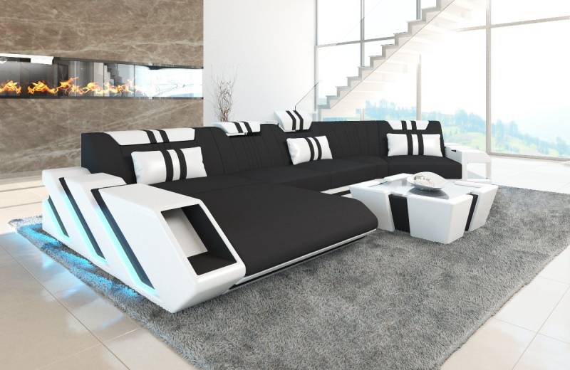 Sofa Dreams Wohnlandschaft Stoff Sofa Apollonia C Form Stoffsofa Polster Couch Sofa, mit LED, wahlweise mit Bettfunktion als Schlafsofa, Designersofa Sofa Dreams Wohnlandschaft Stoff Sofa Apollonia C Form Stoffsofa Polster Couch Sofa, mit LED, wahlweise mit Bettfunktion als Schlafsofa, Designersofa von Sofa Dreams