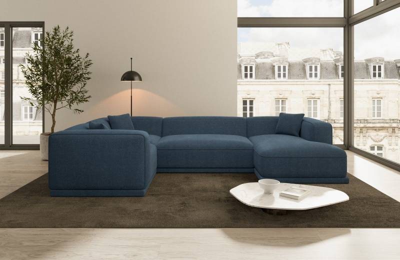 Sofa Dreams Wohnlandschaft Stoff Sofa Polstersofa Stoffcouch Stoffsofa Merida U Form Couch, Loungesofa von Sofa Dreams