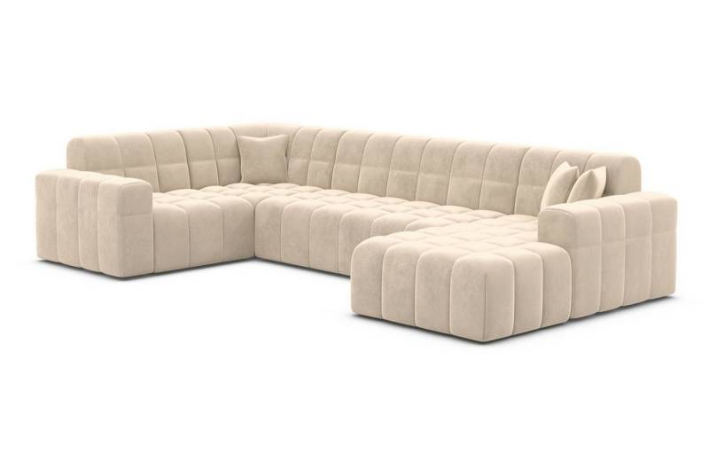 Sofa Dreams Wohnlandschaft Stoff Wohnlandschaft Modern Polstersofa Ibiza U Form Luxus Stoffsofa, Loungesofa von Sofa Dreams