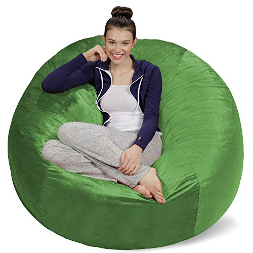 Sofa Sack XXL-Das Neue Komforterlebnis Sitzsack mit Memory Schaumstoff Füllung-Perfekt zum Relaxen im Wohnzimmer oder Schlafzimmer -Samtig weicher Velour Bezug in Limonengrün von Sofa Sack