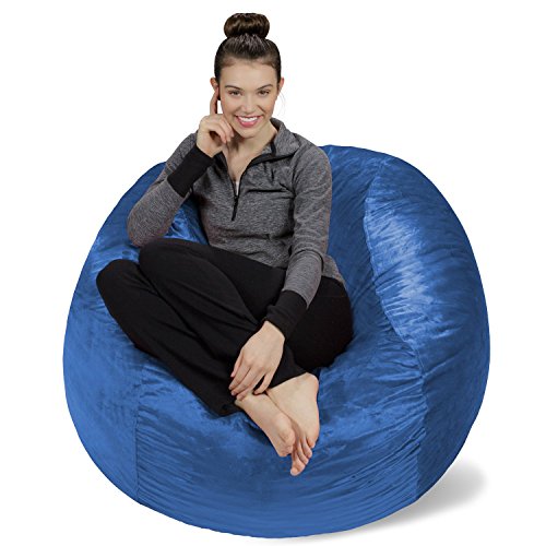Sofa Sack XL-Das Neue Komforterlebnis Sitzsack mit Memory Schaumstoff Füllung-Perfekt zum Relaxen im Wohnzimmer oder Kinderzimmer-Samtig weicher Velour Bezug in Königsblau von Sofa Sack