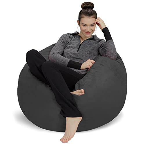 Sofa Sack Sitzsack-Stuhl: 91 cm Memory-Schaum-Möbel-Sitzsack – mittelgroßes Sofa mit weichem Mikrofaser-Bezug – Microsuede Grau Sofa Sack Sitzsack-Stuhl: 91 cm Memory-Schaum-Möbel-Sitzsack – mittelgroßes Sofa mit weichem Mikrofaser-Bezug – Microsuede Grau von Sofa Sack