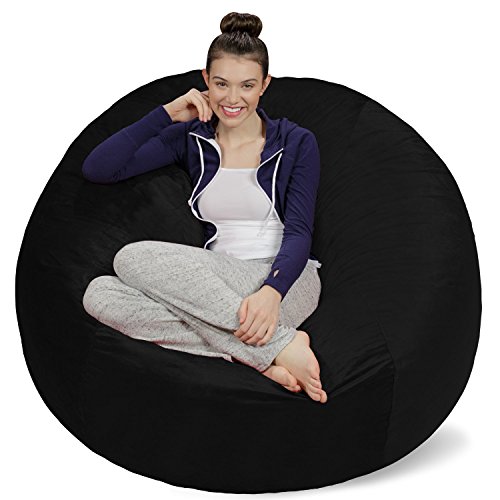 Sofa Sack XXL-Das Neue Komforterlebnis -Sitzsack mit Memory Schaumstoff Füllung-Ideal zum Relaxen im Wohnzimmer oder Schlafzimmer -Samtig weicher Velour Bezug in Tiefschwarz von Sofa Sack