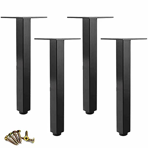 4 Stück Möbel Metallbeine,Verstellbare Füße Quadratische Tischbeine Aluminiumlegierung Sofafüße,Stützfuß für Badezimmer Schrank,Kleiderschrank,TV-Schränke,Nachttisch,mit Schrauben (15cm/5.9in) von Sofa legs