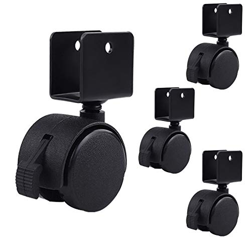 Sofa legs Kinderbetten Transportrollen Lenkrollen,18/20/25mm U-Halterung Möbelrolle Doppelrad Schwarz mit Bremse,ABS-Kunststoff-Rollen,für Möbel Kinderbett,Tragfähigkeit 100 kg,4er-Pack(1.5inch-18mm) Sofa legs Kinderbetten Transportrollen Lenkrollen,18/20/25mm U-Halterung Möbelrolle Doppelrad Schwarz mit Bremse,ABS-Kunststoff-Rollen,für Möbel Kinderbett,Tragfähigkeit 100 kg,4er-Pack(1.5inch-18mm) von Sofa legs