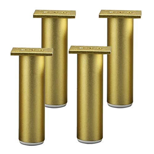 Verstellbar MöbelfÜße,4 Stück Aluminiumlegierung Schrankbeine Möbelbeine,Höhenverstellbar SchrankfÜße Tischfuß Möbel Fuß Sockelfuß Mit Schrauben Belastbar 400 Kg,Gold (15cm/6") von Sofa legs