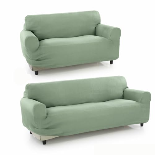 Sofakover® Super elastischer Sofabezug, 2er-Pack, für 3- und 2-Sitzer, atmungsaktiv, bequem und langlebig, einfach anzubringen, 2+3-Sitzer, Türkis von Sofakover