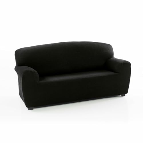 Sofakover® Super elastischer Sofabezug für 2-Sitzer, atmungsaktiv, bequem und langlebig, Sofaüberwurf, einfach anzubringen, Maße 140-180 cm, Schwarz von Sofakover