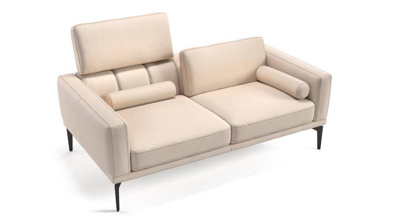 Sofanella 2-Sitzer Leder BIANCO, Relaxsofa, Designsofa, Designer Couch, Italienisches Sofa, 2er Sofa von Sofanella