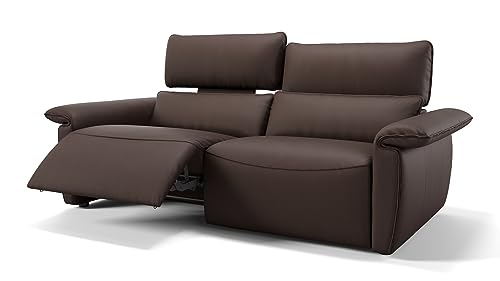 Sofanella Dreisitzer Merida Leder Ledercouch Sitzfunktion in Braun - Braun von Sofanella