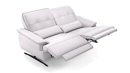 sofanella Leder 2-Sitzer PERLO - Hochwertige Zweisitzer Couch italienisches Design - Designer Ledersofa mit Relax-Sitzverstellung - Weiß sofanella Leder 2-Sitzer PERLO - Hochwertige Zweisitzer Couch italienisches Design - Designer Ledersofa mit Relax-Sitzverstellung - Weiß von sofanella